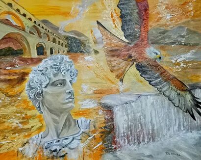 Echoes Beneath the Arches  - a Paint Artowrk by Mónika Katalin  Pál